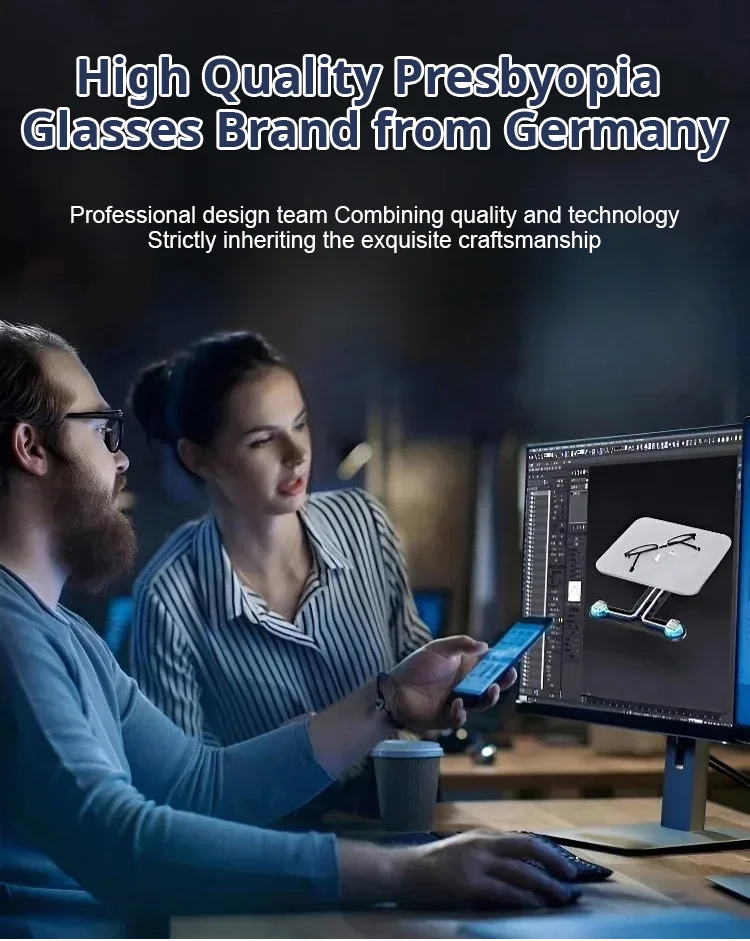 Color-changing anti-blue light presbyopia glasses