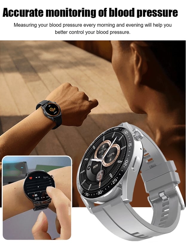 HW Painless Blood Glucose ALL DAY Monitoring Smart Bluetooth Watch