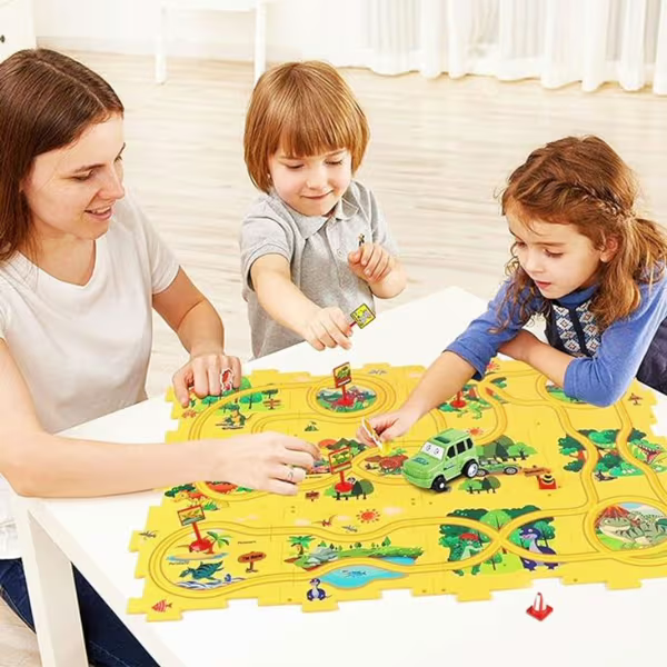 PuzzleRacer Kids Car Track Set