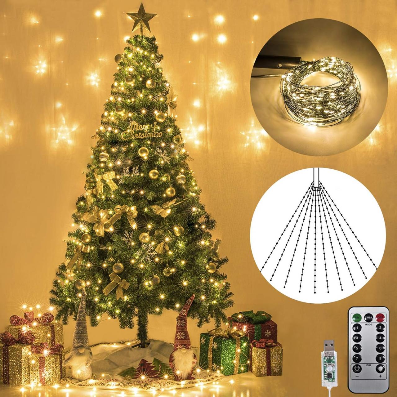 8 Modes 100-600 Christmas LED Firefly Twinkle String Lights