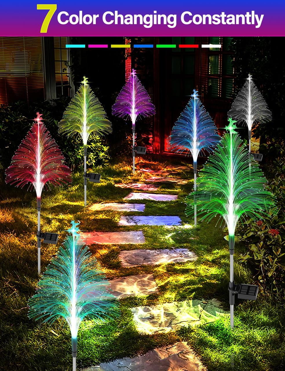 Christmas Promotion 49% off - 7 Color Changing Solar Christmas Trees Lights