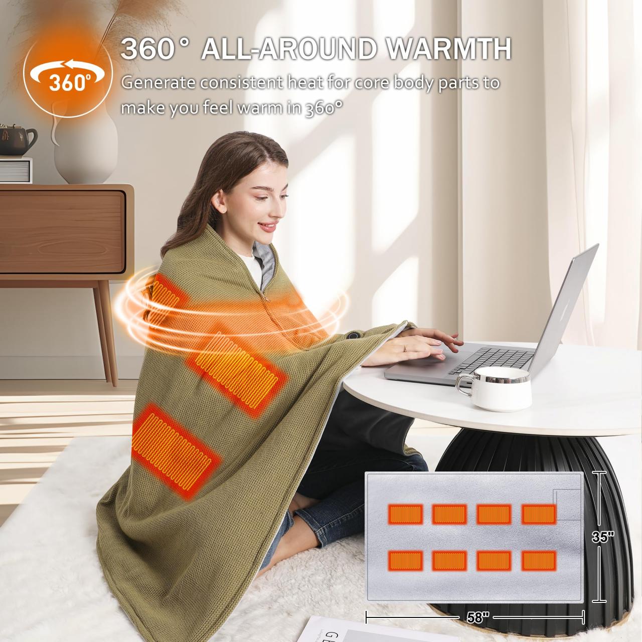 CHRISTMAS SALE - Best Winter Gifts - Portable Heated Shawl