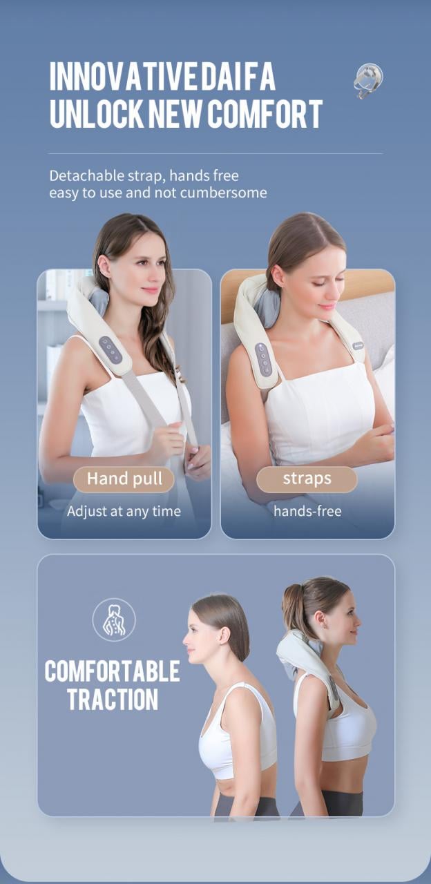 Foreverlily Neck and Shoulder Massager - Wireless Shiatsu Kneading for Neck and Back Relief