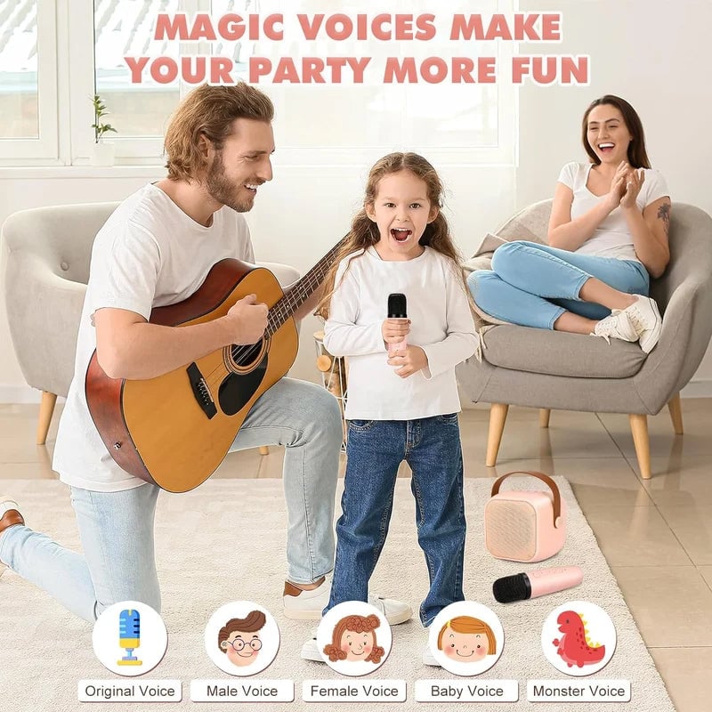 LAST DAY SALE 49% OFF - Mini Karaoke Machine with Wireless Microphones