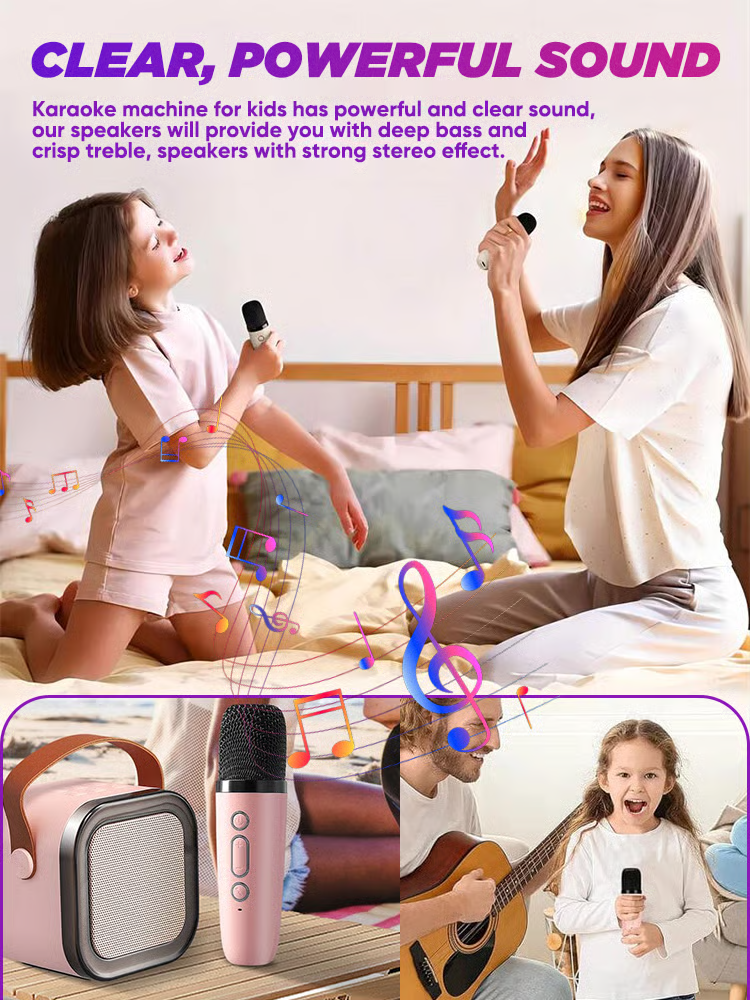 LAST DAY SALE 49% OFF - Mini Karaoke Machine with Wireless Microphones